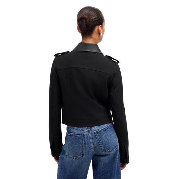 Madewell Shrunken Utility Jacket Size 2 True Black New - Picture 3 of 11